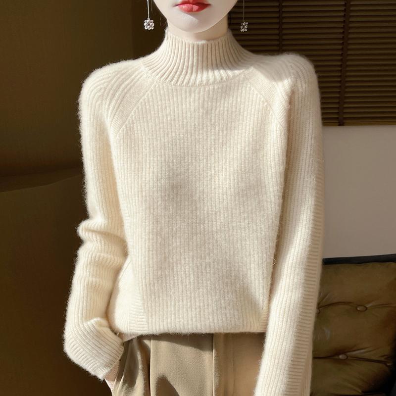 Women Sweater 100% Wool TIDENOVEL Turtleneck Knit Pullover Thick Winter Jumpers Female Knit Tops