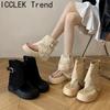 Fashion Designer Summer Women Mid Calf Boots Street Style Hollow Out Shoes Ladies Causal Thick Bottom Sandalias Booties