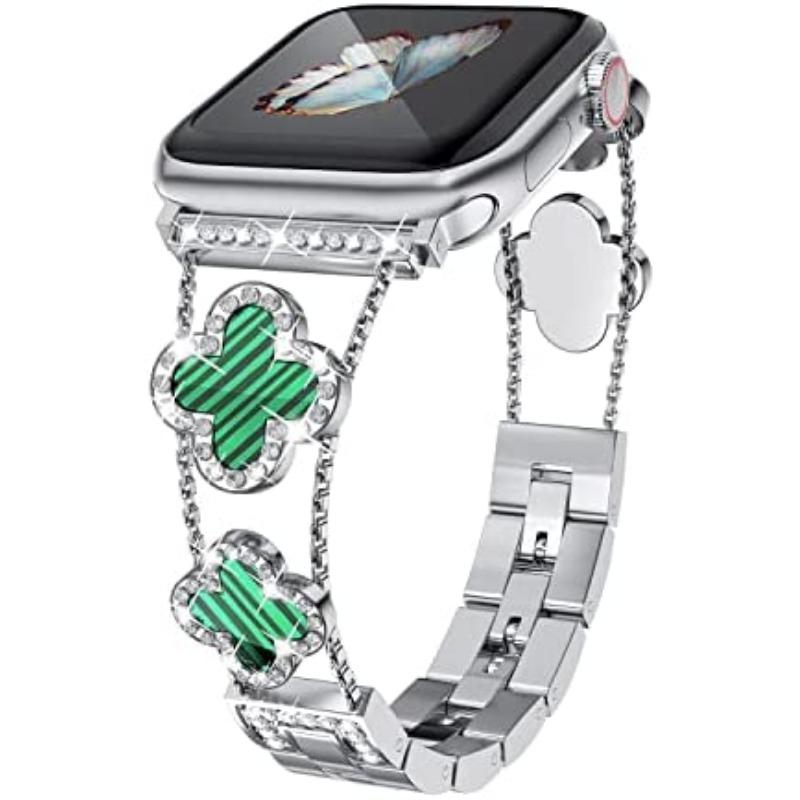 Роскошный тонкий блестящий ремешок для Apple Watch с металлическими бриллиантами Ultra 2, 49 мм, 40 мм, 42 мм, 44 мм, 45 мм, 41 мм, браслет Iwatch Se Series 8/7/6/5/4/3 для женщин, блестящий