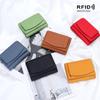 Japanese-Korean Style Compact Tri-Fold Genuine Leather Wallet