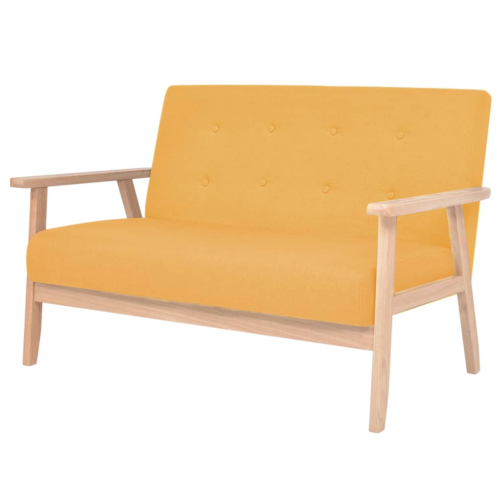 Vidaxl 2 Osobowa Sofa Tapicerowana, Żółta