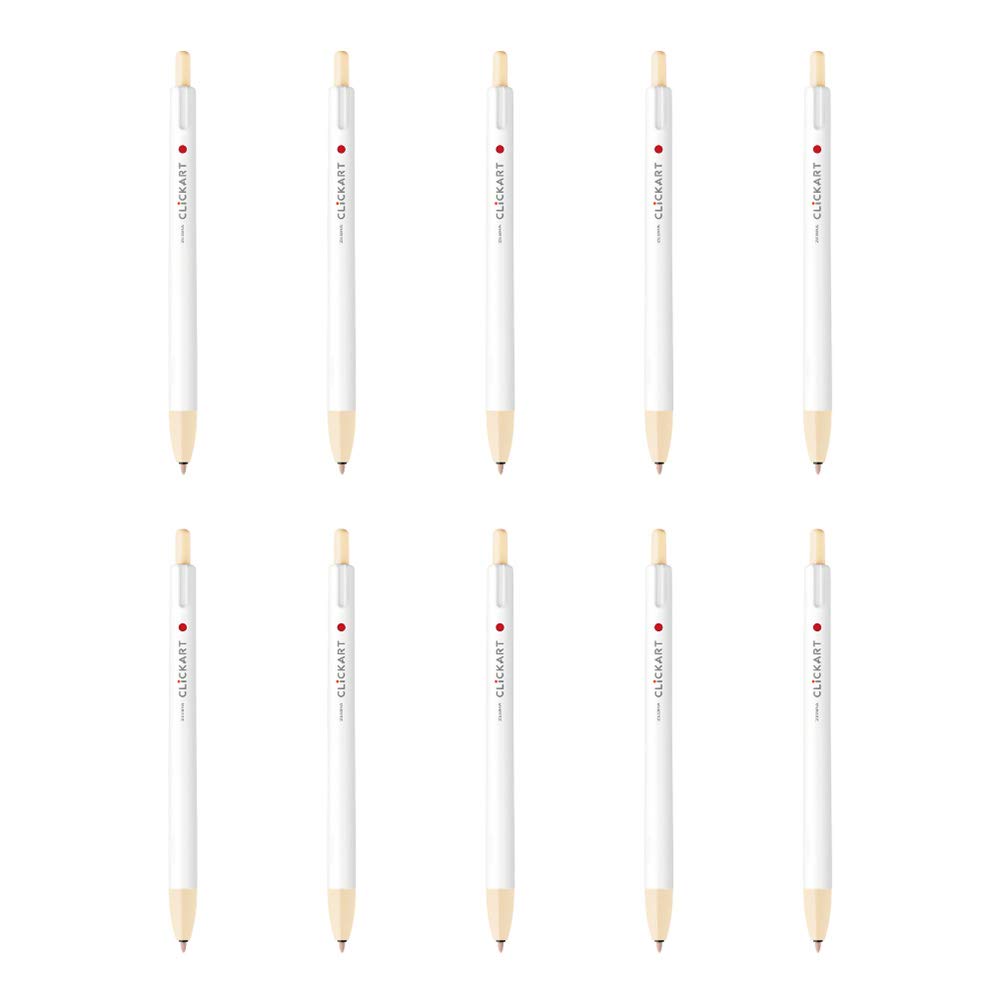 Zebra Clickart Pale 10 Water-Based Pen, Orange, pens, B-WYSS22-POR