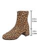 Женские ботильоны на массивном каблуке до щиколотки, Весна/Лето 2025, Универсальные Мартины на среднем каблуке, Большие размеры с леопардовым принтом, Идеальны для весны и осени