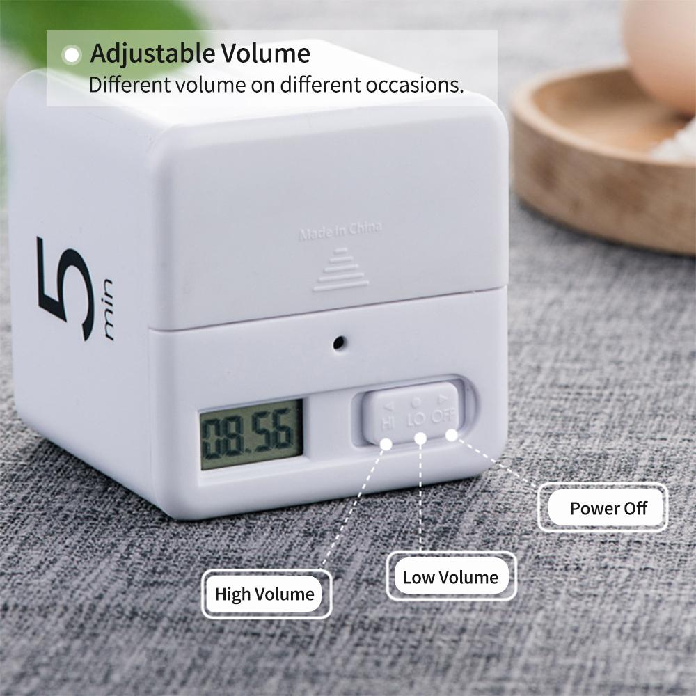 Portable Cube Timer Digital Kitchen Timer Countdown Alarm 1-10-20-60 Minutes Flip Timing with Digital Display Time Management3