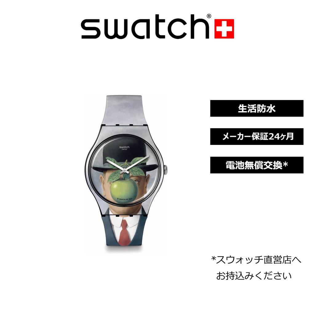 Часы LE FILS DE BY RENE MAGRITTE SWATCH ART JOURNEY 2023 SUOZ350 Black [Swatch] L'HOMME