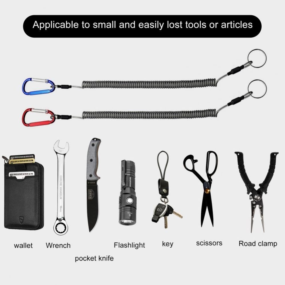 Tool Tether Hard Hat Lanyard Safety Rope Fishing Lanyards Spiral Coiled Lanyard Spring Elastic Rope