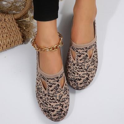 Трикотажные балетки в стиле ретро, женские мокасины с острым носком, сетчатые мокасины, женские мокасины большого размера с леопардовым принтом, мягкие туфли для вождения, Zapatillas Mujer