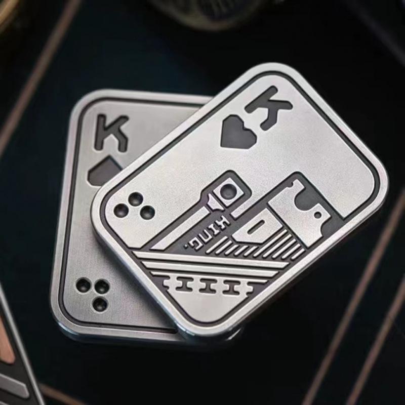 KK AA Фиджет Слайдер Металлический Череп Нажимной Слайдер Игрушка для Снятия Стресса Антистресс EDC Волчок Спиннинг Покерные Игрушки Взрослые Подарки