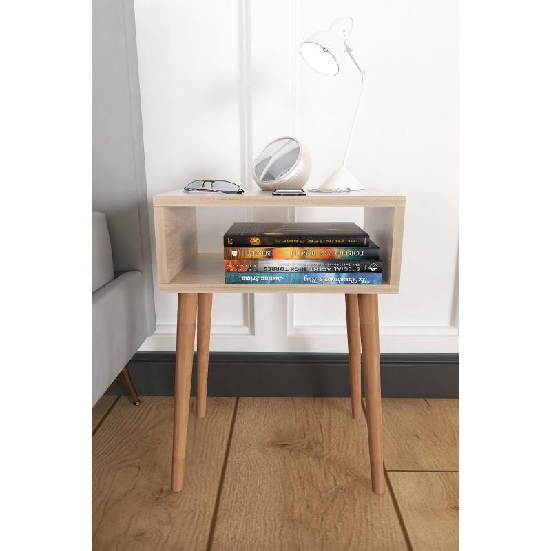 Прикроватная тумбочка без ящика с деревянными ножками для спальни прикроватная тумбочка – Sonomo