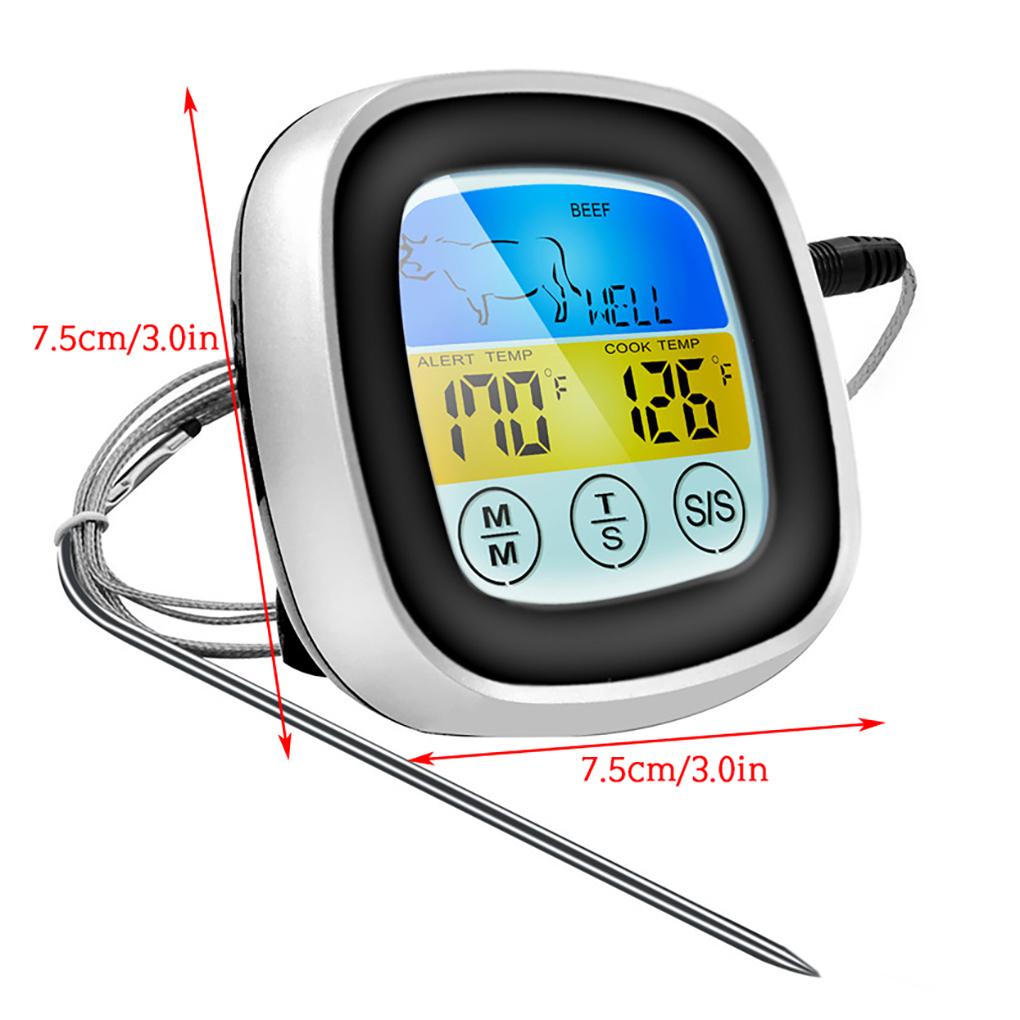 2 Probes Digital Kitchen Meat Thermometer Stainless Steel Waterproof Meat Temperature Probe Oven Cooking BBQ Temperature Meter