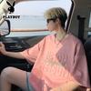 PLAYBOY Мужская свободная футболка с коротким рукавом и спущенной линией плеча