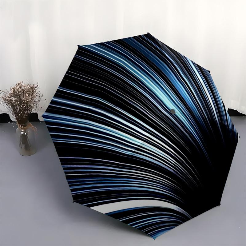 1pc Abstract Circular Lines Pattern Umbrella with Plastic Handle,Suitable for All Seasons Home Travel Outdoor UmbrellaDD004