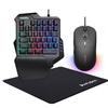 Buruberi Gaming Keyboard and Mouse Set with Keyboard for Ideal for Beginners Set, 3-Piece One-Handed Fortnite,