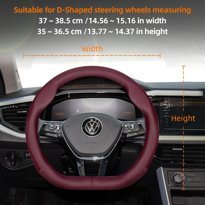 Suitable for Volkswagen Ultra-Thin Breathable Leather Steering Wheel Cover Suitable for Polo Golf 5 6 7 up Gol Volante Scirocco Passat B6 B8 Sedan