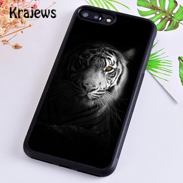 Krajews Animal White Tiger Pattern Phone Case Cover For iPhone 17 Air 16 15 14 plus 12 13 pro max coque Fundas
