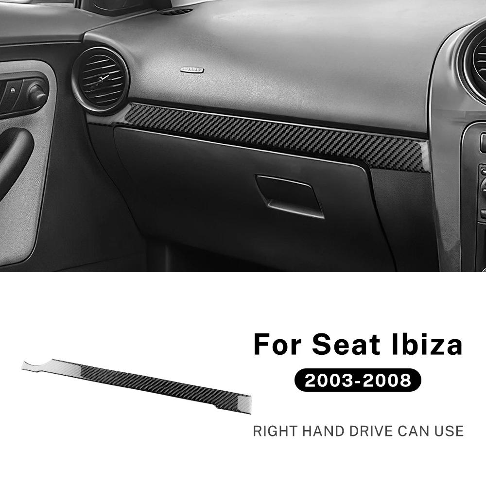 Carbon Fiber Style Interior Sticker for Seat Ibiza 6L 2003-2008 LHD RHD Dashboard Trim Decal