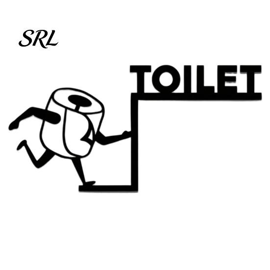 Modern Minimalist Decor Funny Bathroom Door Sign, Thinking Room Metal Wall Art with Humorous Quotes, Self-Adhesive Clever Toilet Sign for Restroom,