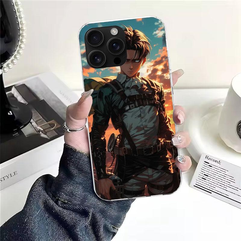 A-Атака на Титанов Леви Мягкий Чехол Для Телефона Для IPhone 11 17 Air 16E 16 Pro Max 15 + 14 Plus 13 Mini 12 Apple 7 SE 8 Fundas Coque 1