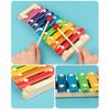 Kids Musical Instrument Wooden Xylophone Twisting Worm Rainbow Tower Clock Shape