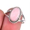 Natural Pink Opal Gemstone 925 Solid Sterling Silver Jewelry Ring Size 8 o1P54