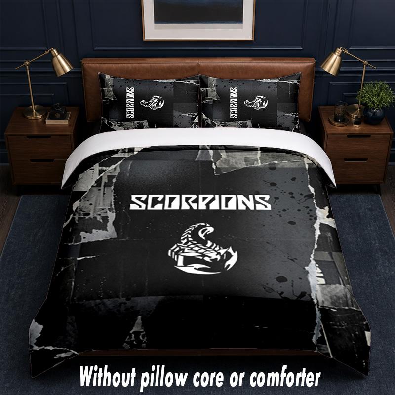 Scorpions Design Bed Bedding Set 1 Duvet Cover + 2 Pillowcases Soft Breathable Household Bed Linens