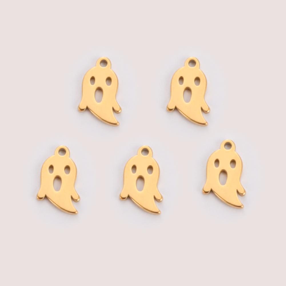Teamer 5 шт./лот Шармы из нержавеющей стали для изготовления ювелирных изделий DIY Хэллоуин Подвеска для браслета Колокольчик-призрак Шарм с деревьями 2026 новый