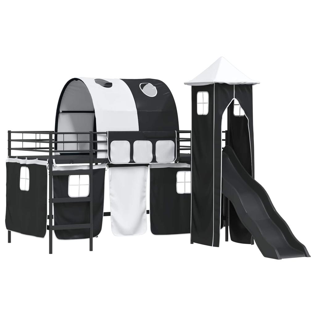 Kids Loft Bed Black 80 x 200 cm Metal