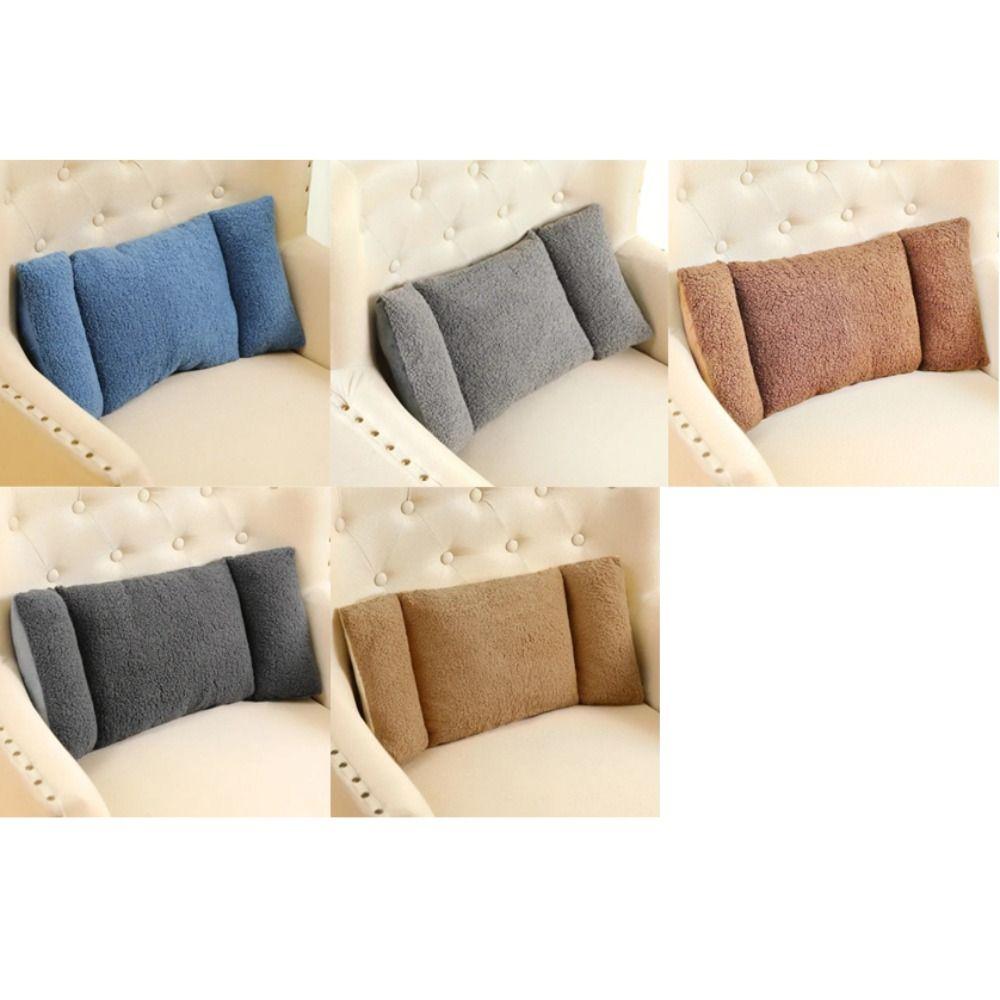 Ergonomic 3-Segment Lumbar Pillow Soft Back Support Cushion Universal Waist Cushion Sofa