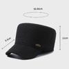 Middle-Aged and Elderly Military Caps Men's Autumn Winter Wool Flat Cap Old Man Velvet Thick Warm Ear Protection Cap