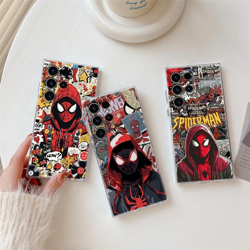 Прозрачный чехол Marvel Человек-Паук для Samsung Galaxy S26 S25 Ultra S24 S22 S26 Plus S20 S23 S21 S25 FE 5G Прозрачная накладка