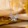 Elegant Full Zircon Copper Necklace Women Simple Exquisite Collarbone Chain Luxury Micro Inlaid Jewelry Gift