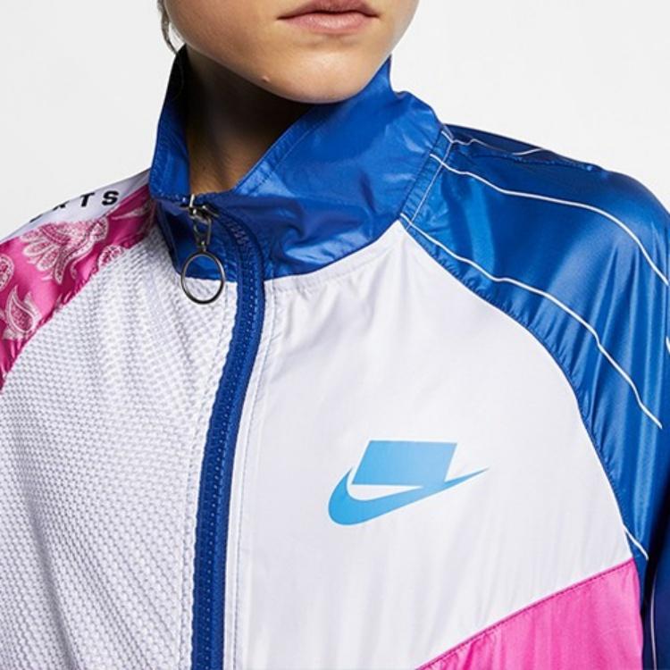 (WMNS) Женская тканая куртка Nike Sportswear Colorblock Белый/Розовый/Синий AR3026-412