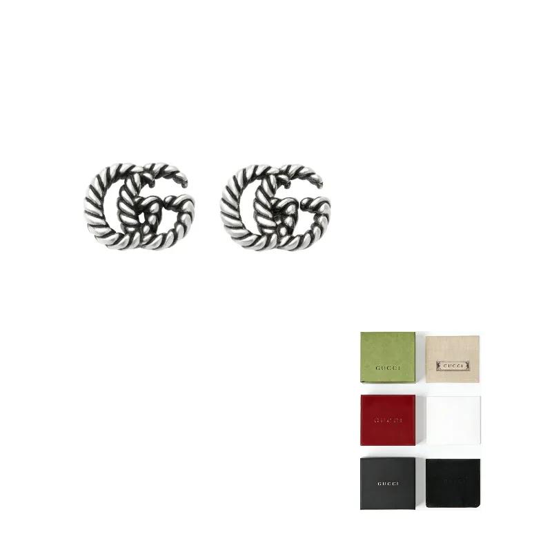 GUCCI GG Marmont 925 Sterling Silver Earrings Women's Silver (Unisex) Earrings 627755 J8400 0701
