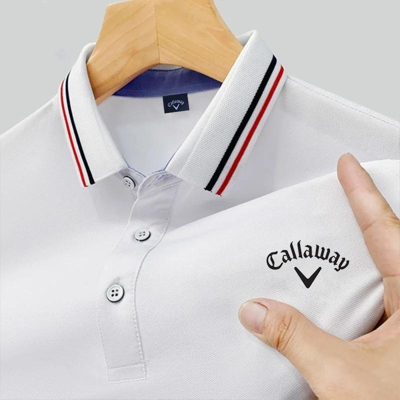 Callaway Embroidered 2025 Новая летняя рубашка поло для мужчин Высококачественная повседневная удобная и дышащая футболка с коротким рукавом для мужчин
