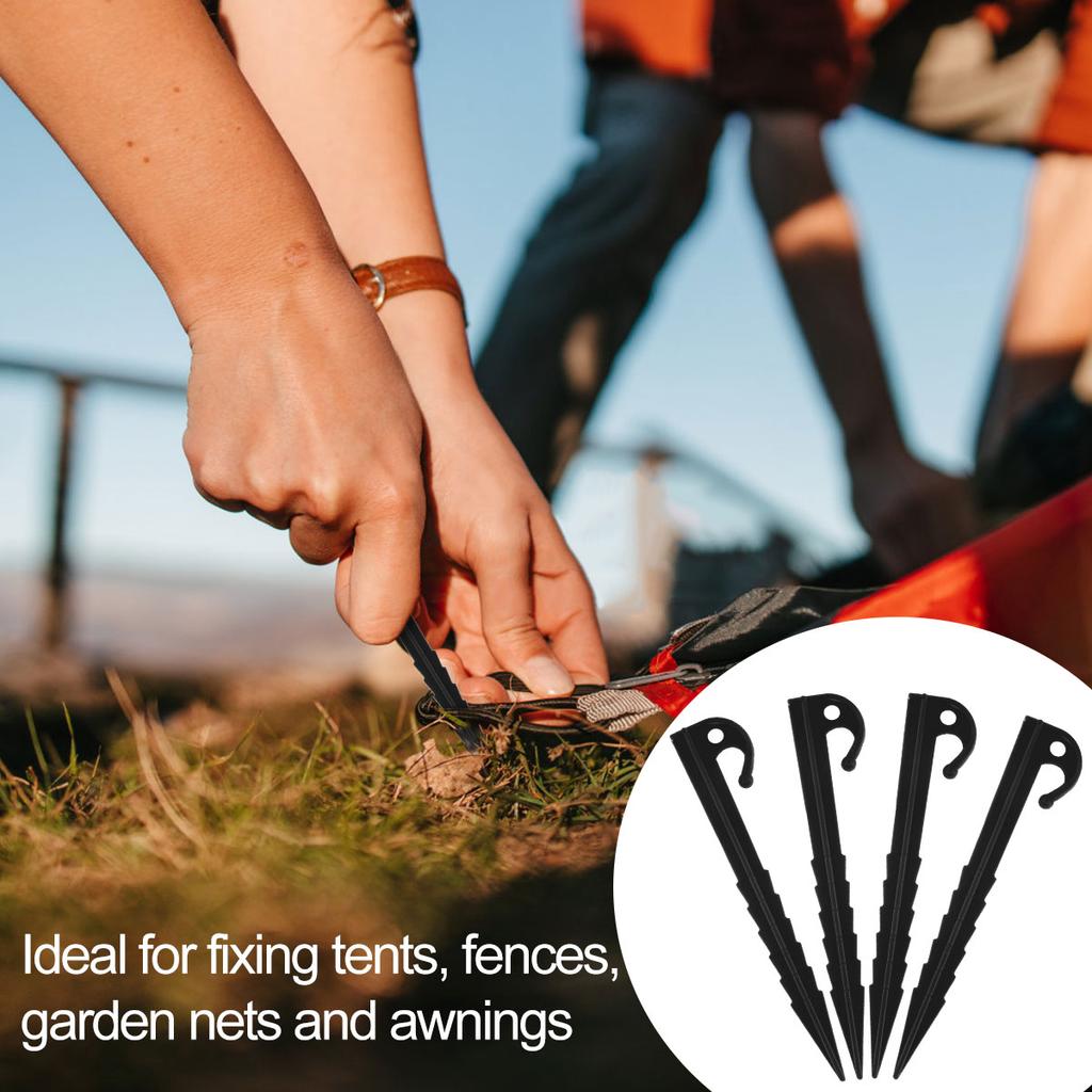 20 Pcs Outdoor Camping Tent Nails Sand Ground Triangular Stake Ground Awning Camping Tools Plastic Tent Pegs Nail Accessories