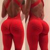 Sexy Female Stretch Skinny Slim Backless Sling Sleeveless Cutout Butt Lift Yoga Fitness Gym Jumpsuit
