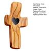 Olive Wood Cross Decoration Emotional Support Love Heart Pocket Hug Cross Men Women Faith Prayer Cross My Heart Encouragement Gift