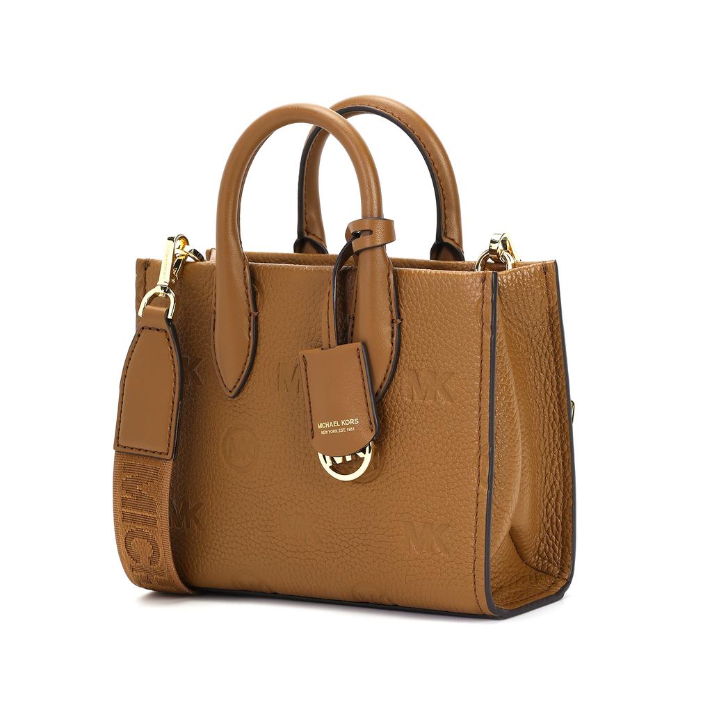Michael Kors MK Mirella Classic Logo Print Adjustable Shoulder Strap Leather Crossbody Bag Mini Women bags Brown 35F3G7ZC0LLUGGAGE