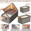 1pc foldable storage box for organizing clothes, with dust cover and handle, bedroom clothes, office documents, kitchen utensils