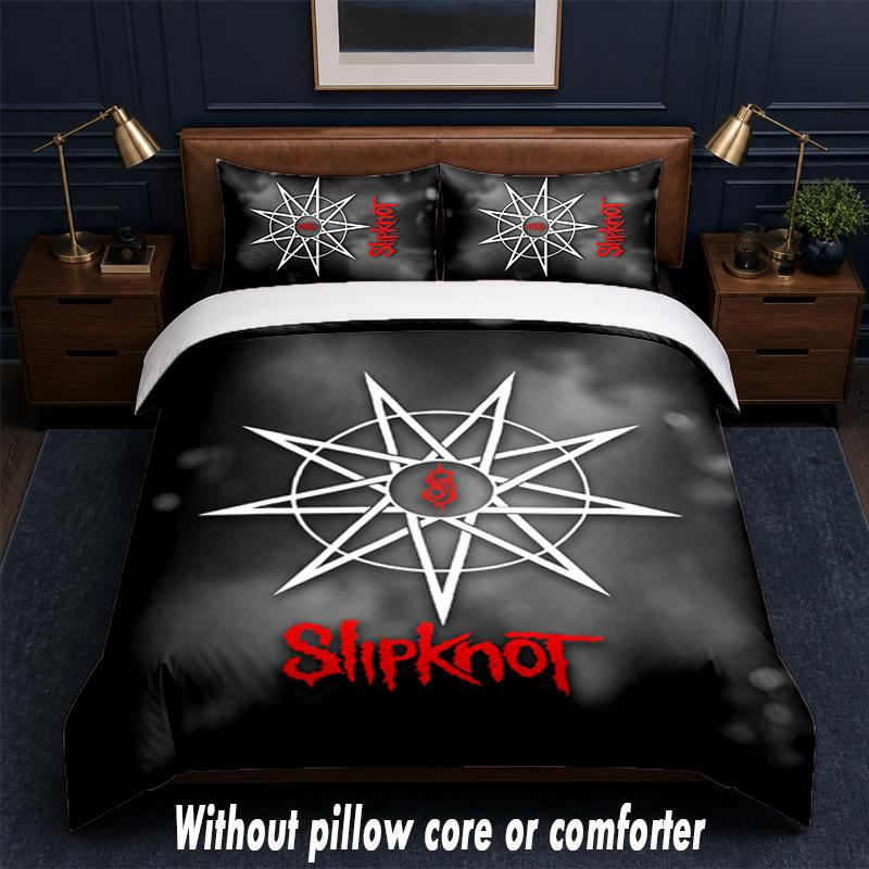 Slipknot Design Bed Bedding Set 1 Duvet Cover + 2 Pillowcases Soft Breathable Household Bed Linens