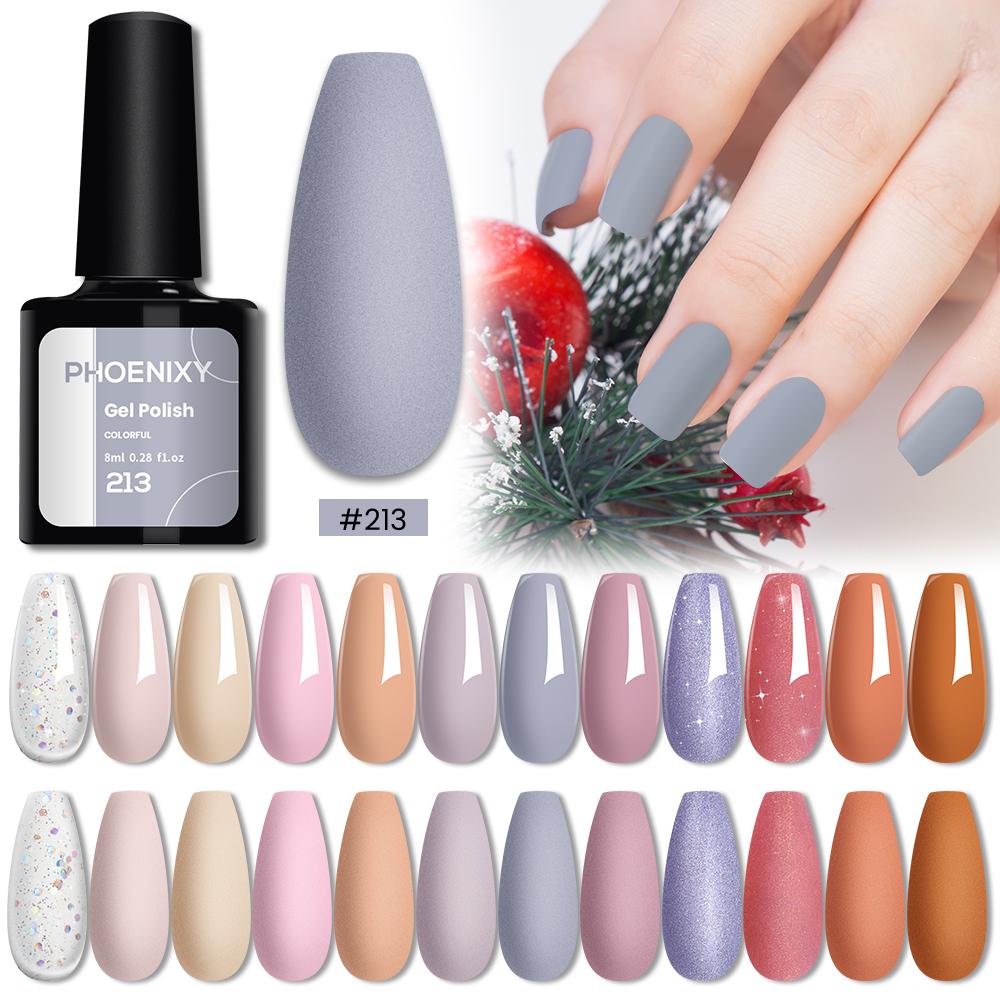 PHOENIXY 12 цветов гель-лака для ногтей набор отмачиваемый полуперманентный гель УФ светодиодный лак для ногтей маникюрный гель-набор для ногтей подарок для женщин