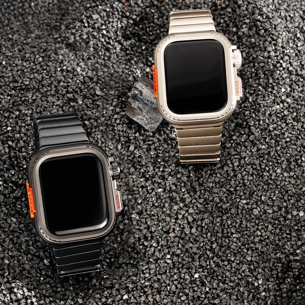 Чехол+Ремешок для Apple Watch Band 10 42 46мм Ultra 2 49мм 9 8 7 6 SE 5 Стальной Металлический Защитный Корпус Улучшение для Iwatch 45мм 44мм