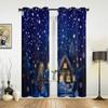 Christmas Snowflakes Window Curtains Decor for Home Bedroom Kitchen Living Room Christmas Ornament Xmas Gifts Navidad Natal