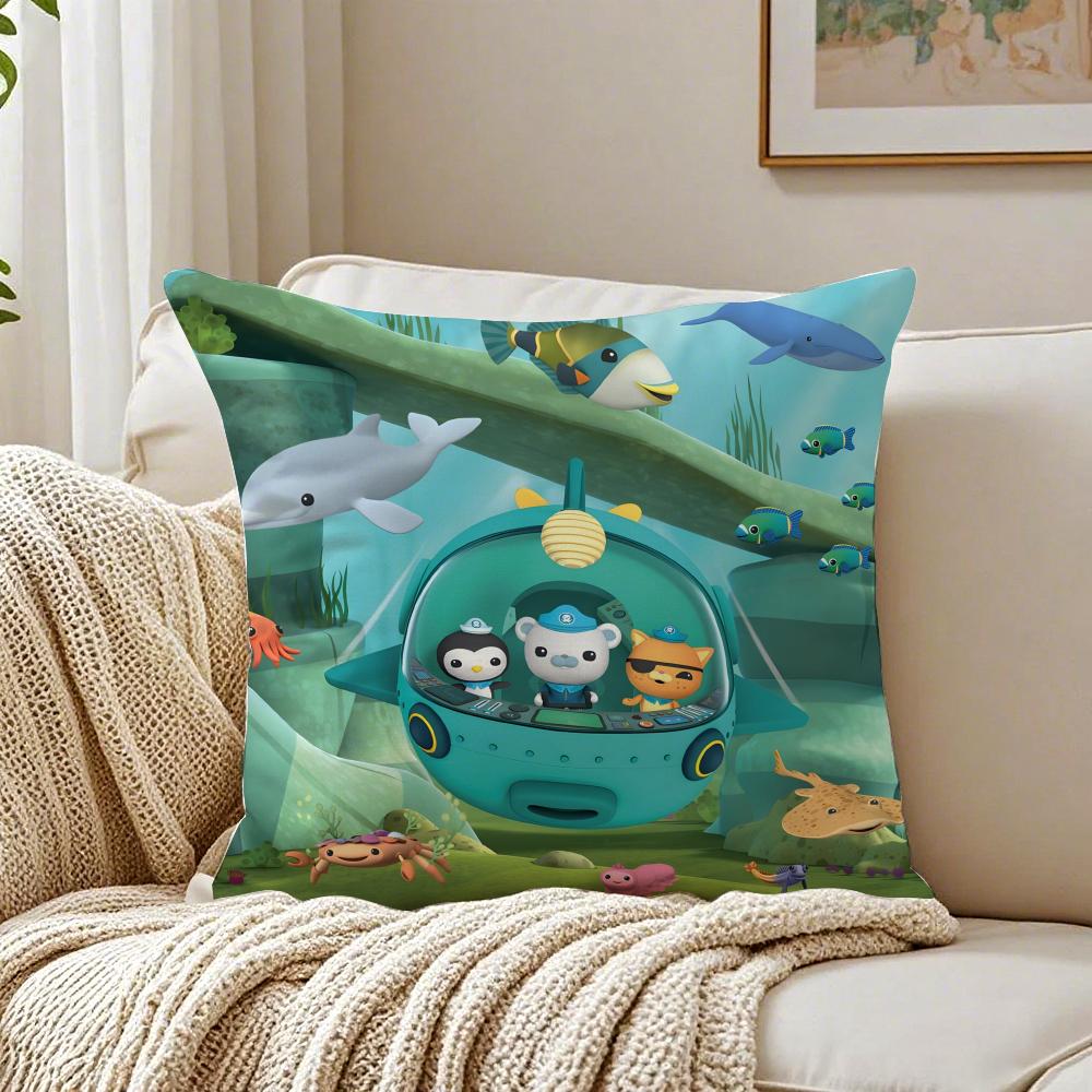 Cute Kids Cartoon OOctonauts Cushion Cover Linen Pillowcase Soft for Sofa Bed Home Room Decor