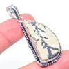 Natural Psilomelane Dendritic Gemstone 925 Sterling Silver Pendant 2.17" C6a75