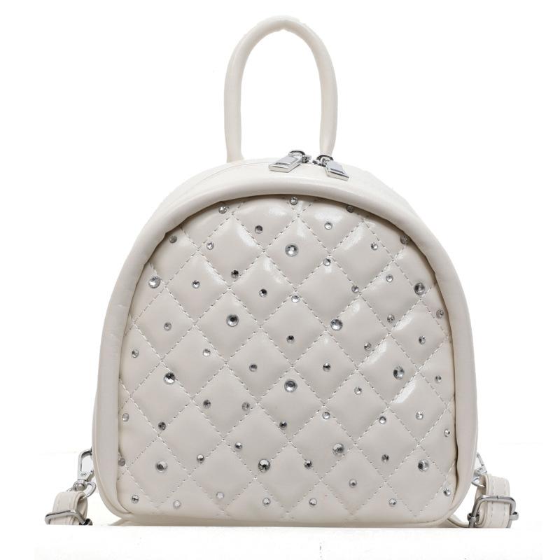 Rivet Backpack Women's 2025 New Fashion Personality Punk Style Lightweight Soft Leather Women's Backpack Casual Travel Bag