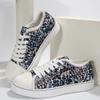 2024 Большие Кроссовки Леопардовый Принтованный Деним Холщовые Туфли Для Женщин Модные Плоские Спортивные Туфли Женские Вулканизированные Туфли