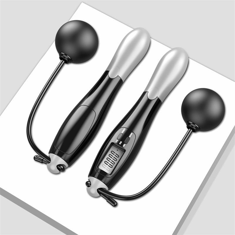 Умная беспроводная утяжеленная скакалка со стальным тросом и счетчиком для взрослых