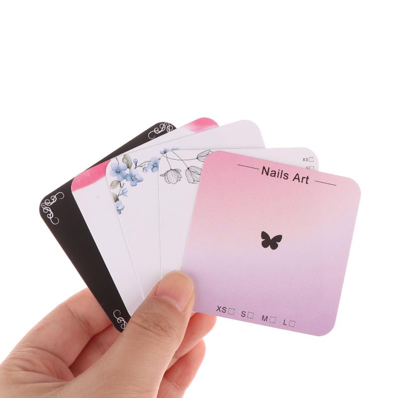 20 листов Накладные ногти Пресс-он Нижний цветочный узор Картонный фотореквизит Ручная работа Искусственные ногти Арт-типсы Дисплей Шоу-карточка Инструменты для маникюра