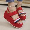 Platform Women's Sandals Summer High-heeled Buckle Strap Ladies Sandals Peep Toe Shoes for Women  Large Size Ladies Shoes